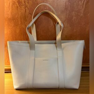 Monos Metro Tote – Ivory Vegan Leather – Good Condition – Great for Travel/Work